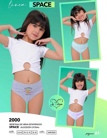 Vedetina nena alg y lycra SPACE T4/18-Pack x 3 JE TAIME