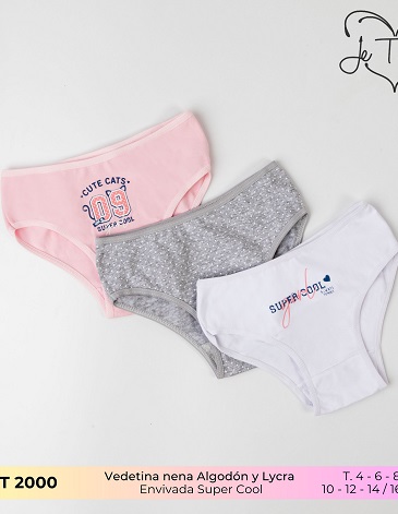 Vedetina Super Cool nena alg y lycra Pack x3 T4/18 JE TAIME