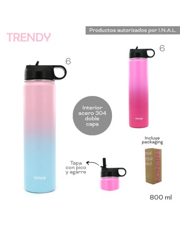 Botella Termica 800 ML TRENDY