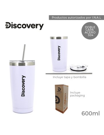 Vaso Termico c/ Bombilla 600 ML DISCOVERY