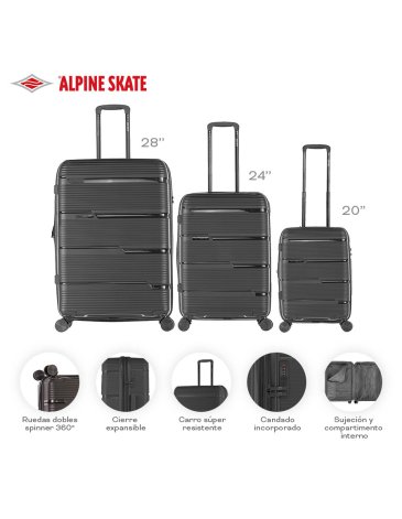 Set Valijas 20'' 24'' Y 28'' de PP ALPINE SKATE
