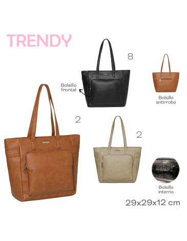 Cartera Tote Bag Ecocuero TRENDY