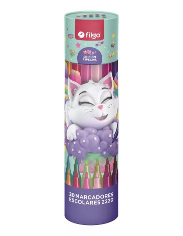 Marcador Pinto 2220 / Estuche x 20 fantasia Gatito FILGO