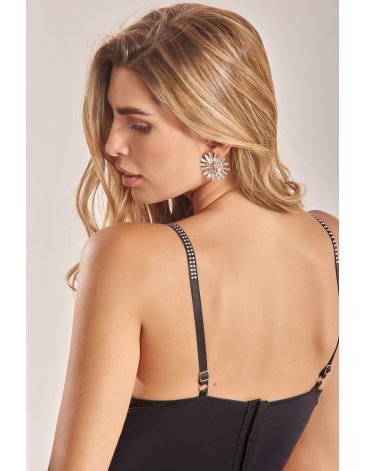 Corset con taza soft y bretel con strass de microfibra T85/100 TIENTO