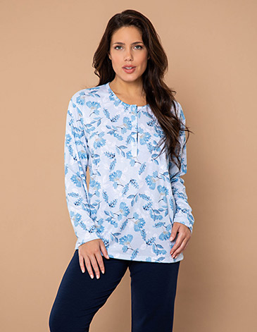 Pijama señora casaca estampado Fiorela T2/4 BIANCA SECRETA