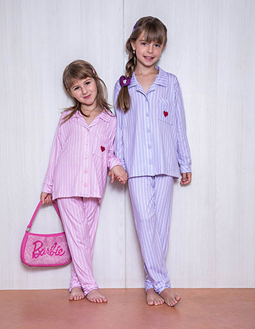 Pijama de nena rayado abotonado T10/14 BIANCA SECRETA