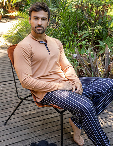 Pijama hombre pantalon rayado Ignacio T1/6 BIANCA SECRETA