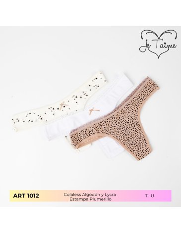 Colaless alg y lycra Plumerillo Pack x3 JE TAIME