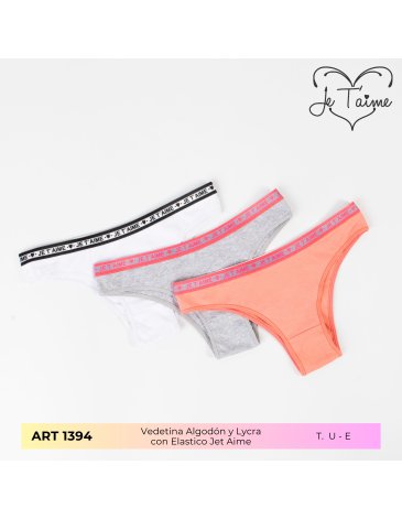Vedetina alg y lyc con elastico sublimado Pack x3 JE TAIME