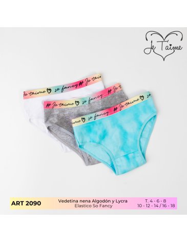 Vedetina nena Pack x3 Talles 4/18 JE TAIME