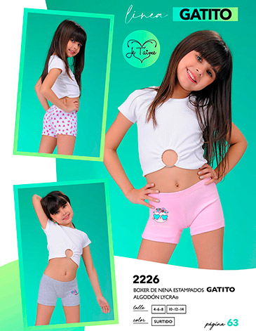 Boxer nena alg y lycra T4/14 JE TAIME