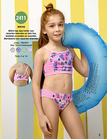 Bikini top recortes laterales y breteles cruzados T2/14 ELEMENTO