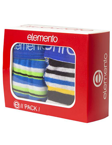 Boxer rayado Pack x2 T1/6 ELEMENTO