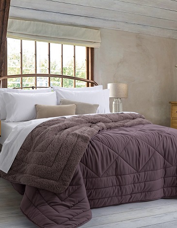 Edreedon de microfibra matelaseado con reverso de corderito 1 1/2pl ALCOYANA