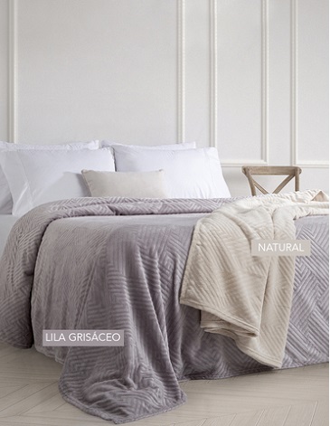 Frazada Atlantic de flannel fleece emboss 2 1/2 PL ALCOYANA