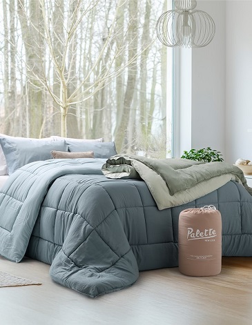 Acolchado New Look de microfibra prewashed bitono QUEEN PALETTE