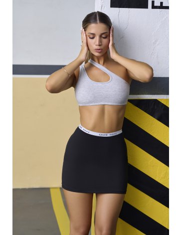 Pollera corta de algodón con elástico personalizado. T1/4 AVRIL KAURY