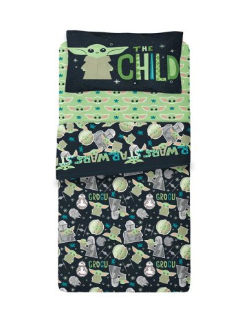 Juego de Sábanas 1 1/2 plaza BABY YODA II PIÑATA