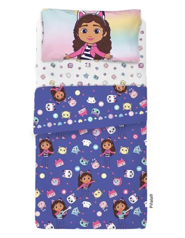 Sábanas 3 piezas 1 1/2 plaza GABBY DOLLHOUSE PIÑATA