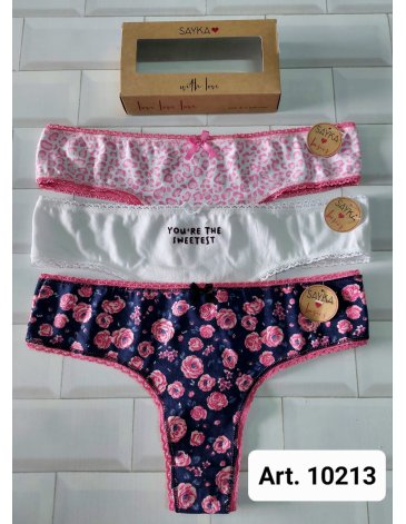 Culotteless algodon y lycra Pack x3 SAYKA