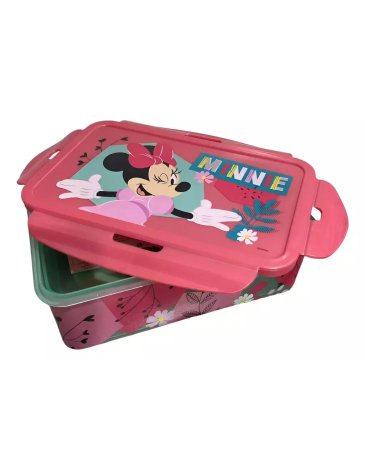 Sandwichera Rectangular Compart. Removible Minnie Mouse Wabro