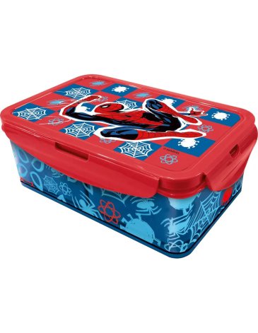 Sandwichera Rectangular Compart. Removible Spiderman Wabro