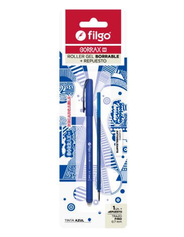 Roller gel borrable Borrax se / Blister 1 azul + respuesto FILGO