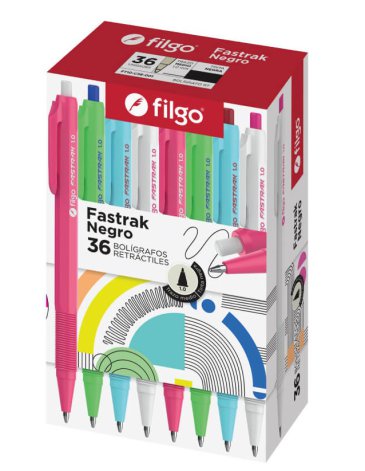 Bolígrafo retráctil Fastrak Azul  Display x 36 FILGO