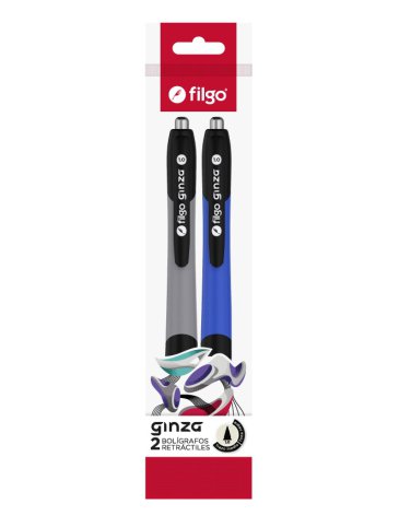 Boligrafo Retractil Ginza 1.0 Flow Pack x2 Azul FILGO