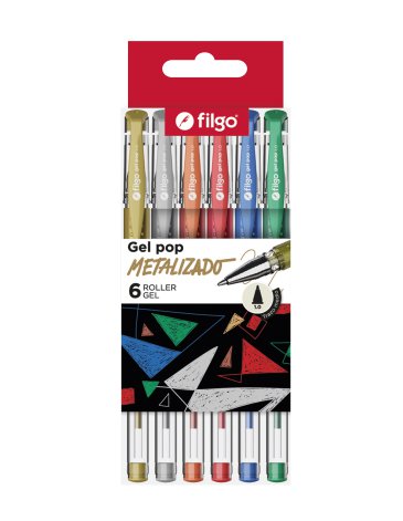 Roller Gel Pop / Estuche x 6 Metalizado FILGO