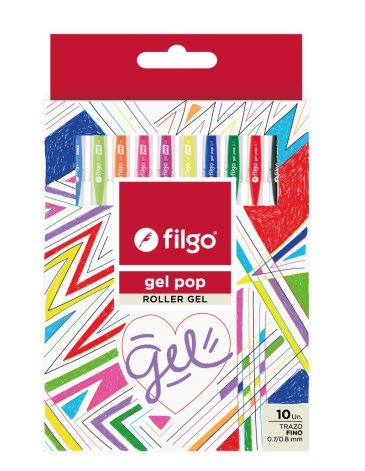 Roller Gel Gel Pop / Estuche x 10 surtido FILGO