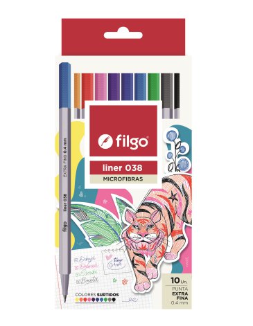 Microfibra Liner 038 0.4 / Estuche x 10 surtido FILGO